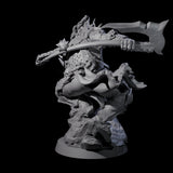 Leaping Orc Warlord Miniature for Dungeons and Dragons, Pathfinder or other TTRPGs