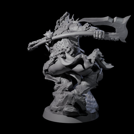 Leaping Orc Warlord Miniature for Dungeons and Dragons, Pathfinder or other TTRPGs