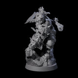 Leaping Orc Warlord Miniature for Dungeons and Dragons, Pathfinder or other TTRPGs