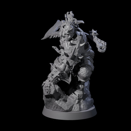 Leaping Orc Warlord Miniature for Dungeons and Dragons, Pathfinder or other TTRPGs