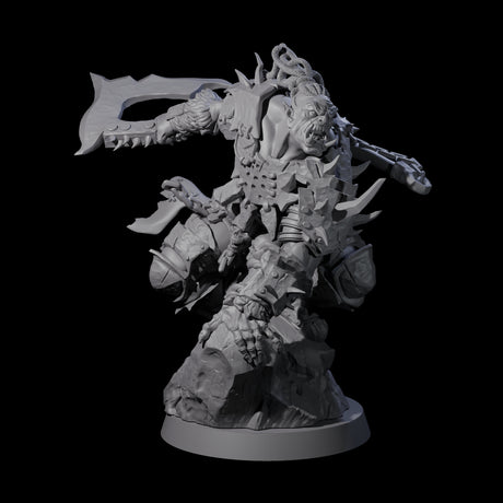 Leaping Orc Warlord Miniature for Dungeons and Dragons, Pathfinder or other TTRPGs