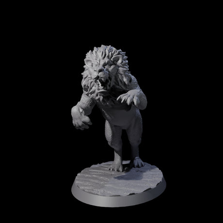 Leaping Rabid Lion Miniature for Dungeons and Dragons, Pathfinder or other TTRPGs