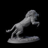 Leaping Rabid Lion Miniature for Dungeons and Dragons, Pathfinder or other TTRPGs