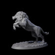 Leaping Rabid Lion Miniature for Dungeons and Dragons, Pathfinder or other TTRPGs