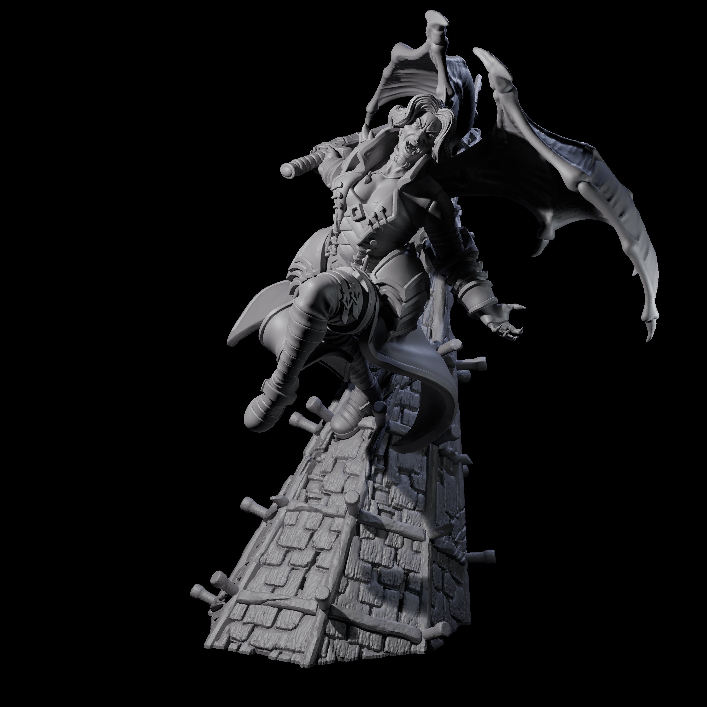 Leaping Striking Vampire Spawn Miniature for Dungeons and Dragons, Pathfinder or other TTRPGs