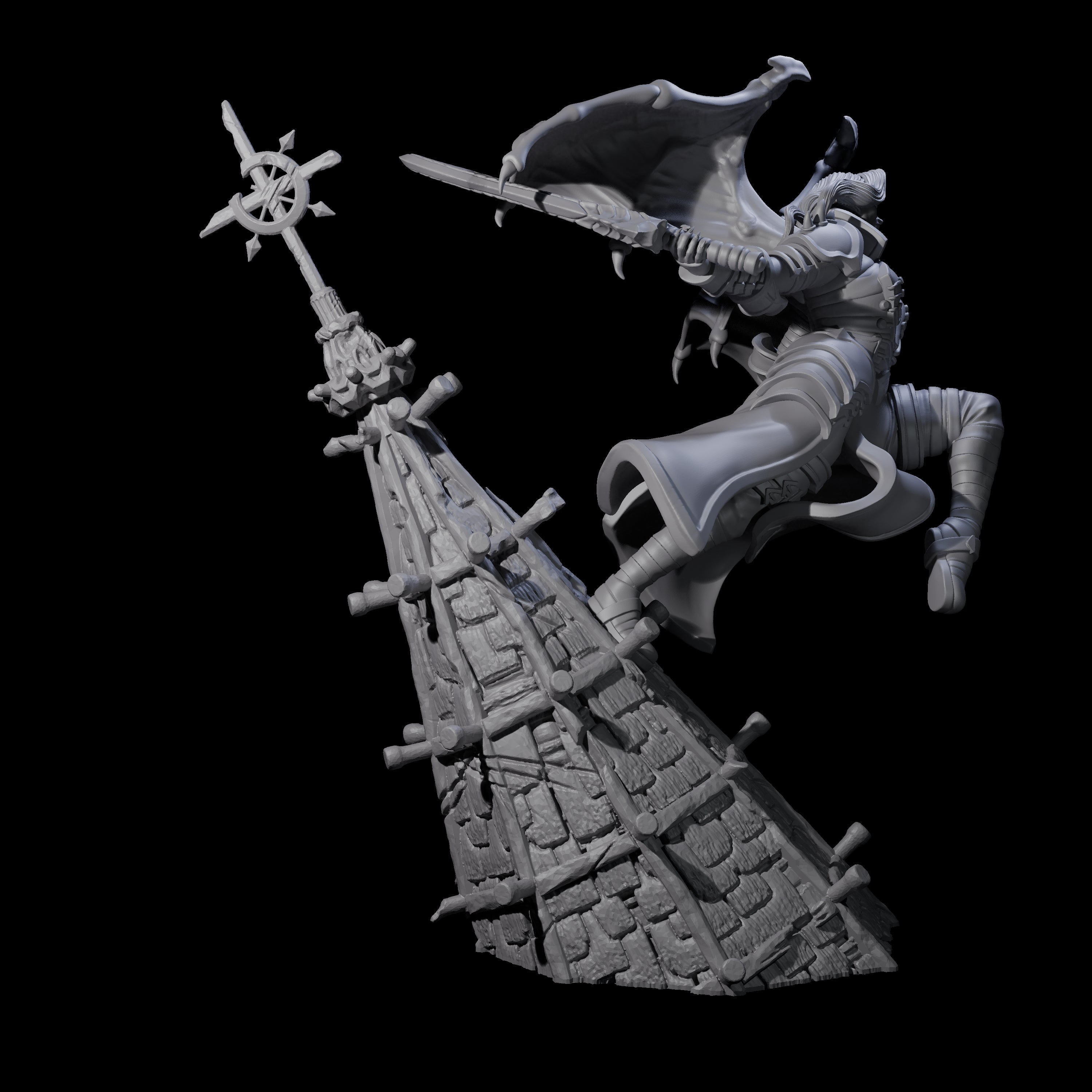 Leaping Striking Vampire Spawn Miniature for Dungeons and Dragons, Pathfinder or other TTRPGs