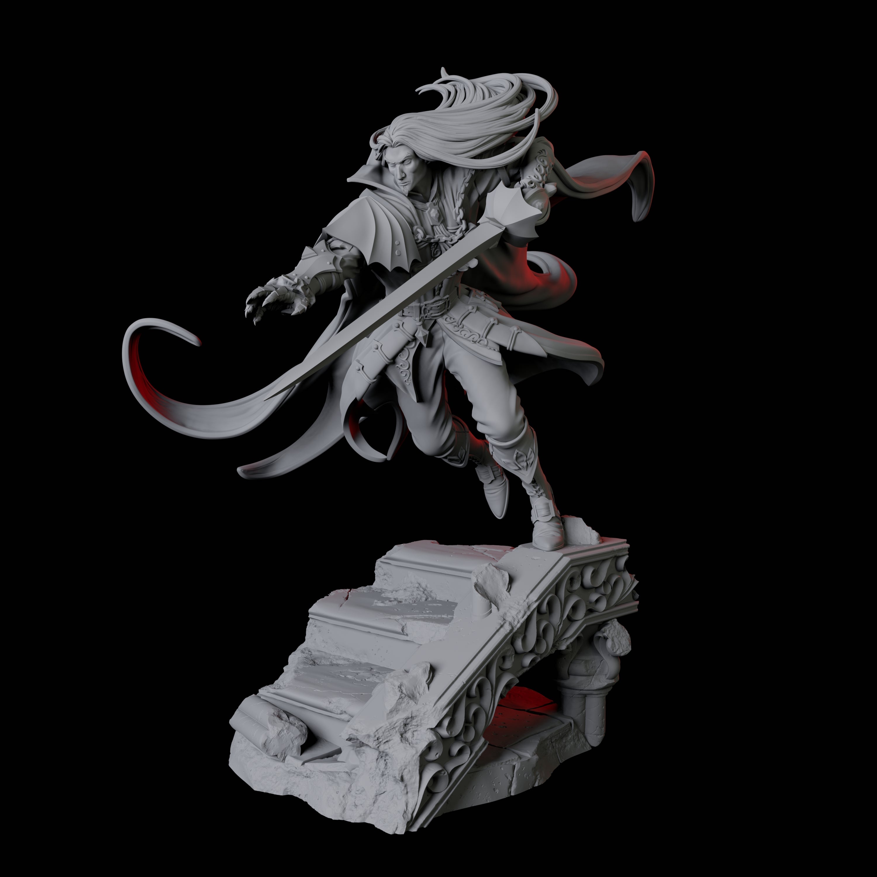 Leaping Swashbuckler Miniature for Dungeons and Dragons, Pathfinder or other TTRPGs