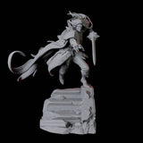 Leaping Swashbuckler Miniature for Dungeons and Dragons, Pathfinder or other TTRPGs