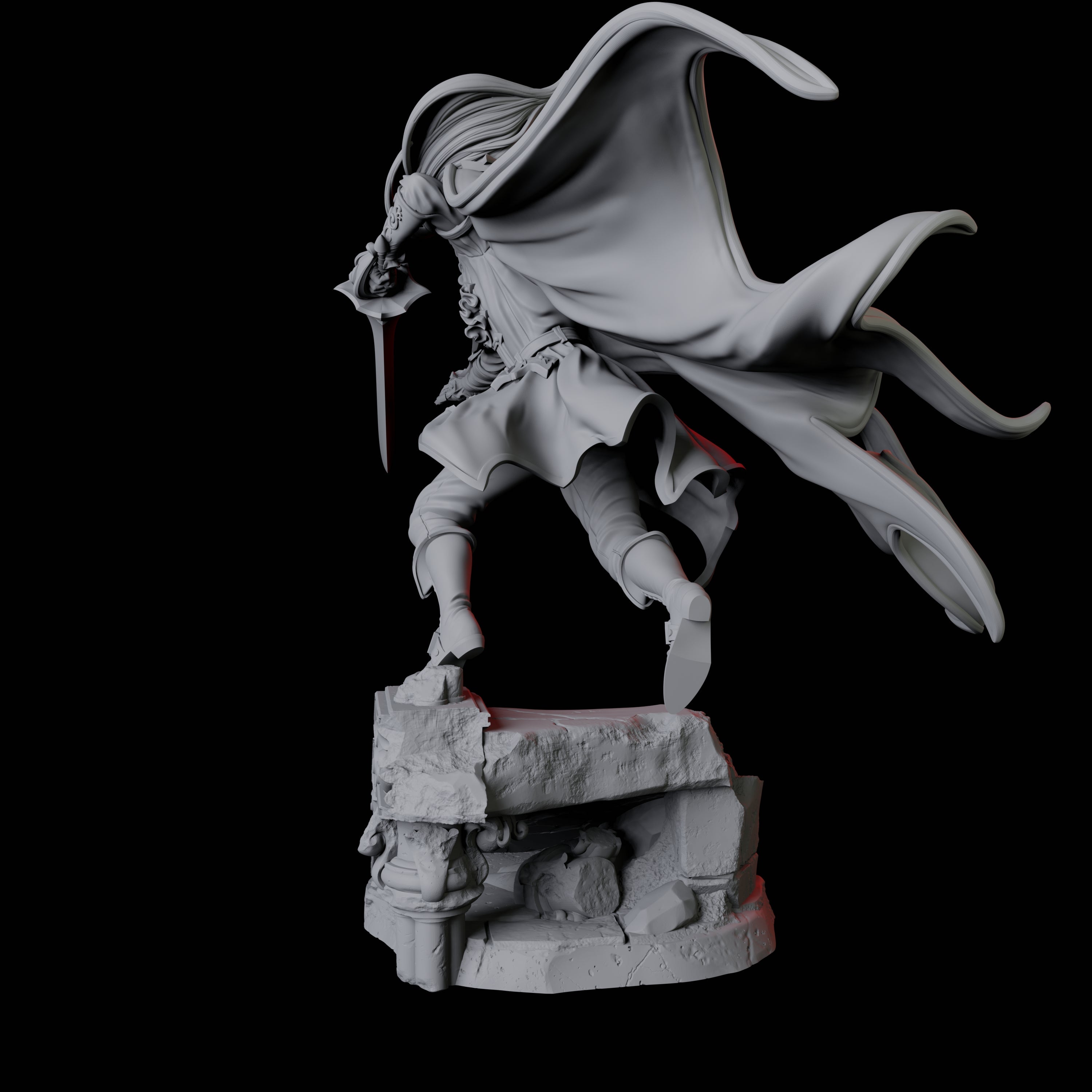 Leaping Swashbuckler Miniature for Dungeons and Dragons, Pathfinder or other TTRPGs
