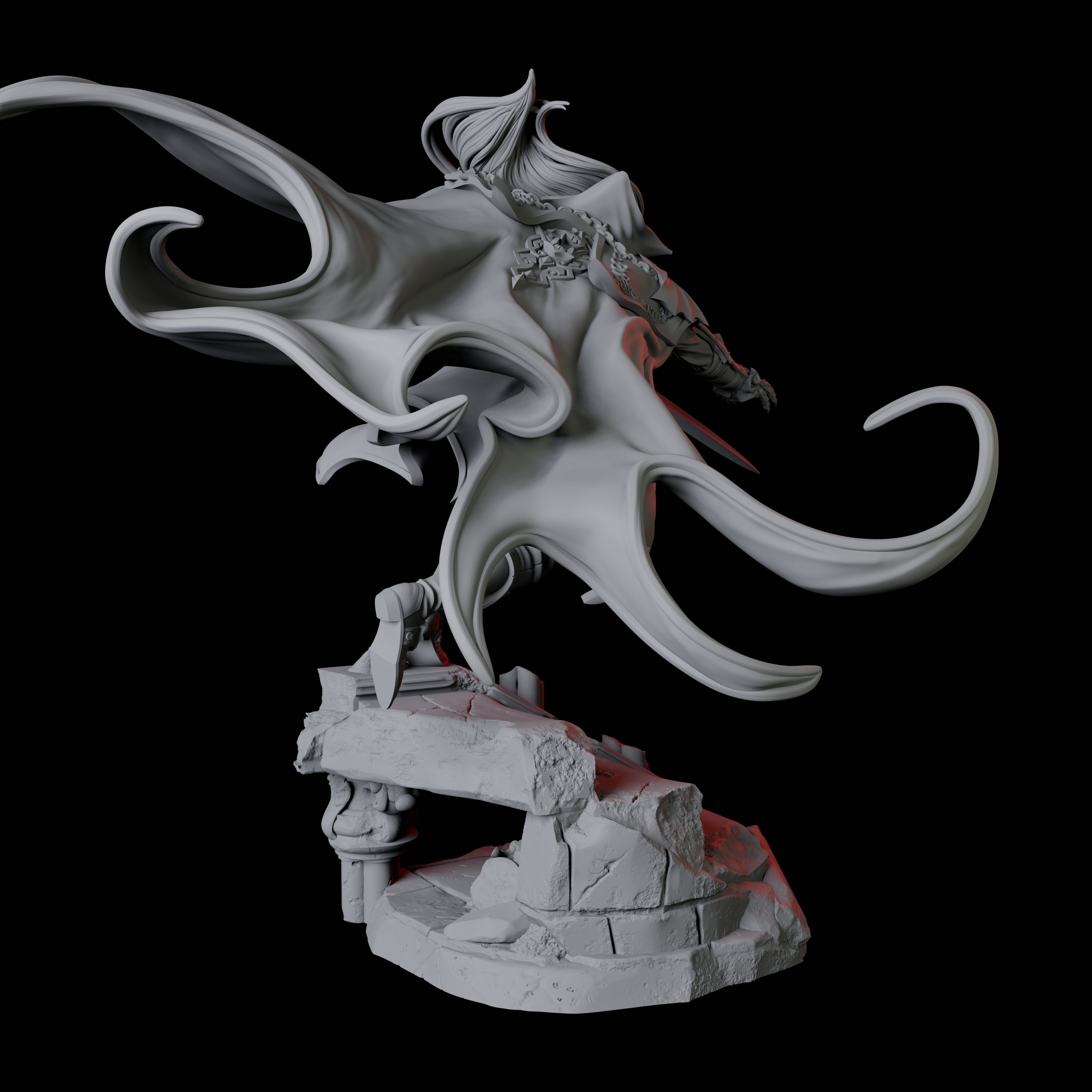 Leaping Swashbuckler Miniature for Dungeons and Dragons, Pathfinder or other TTRPGs