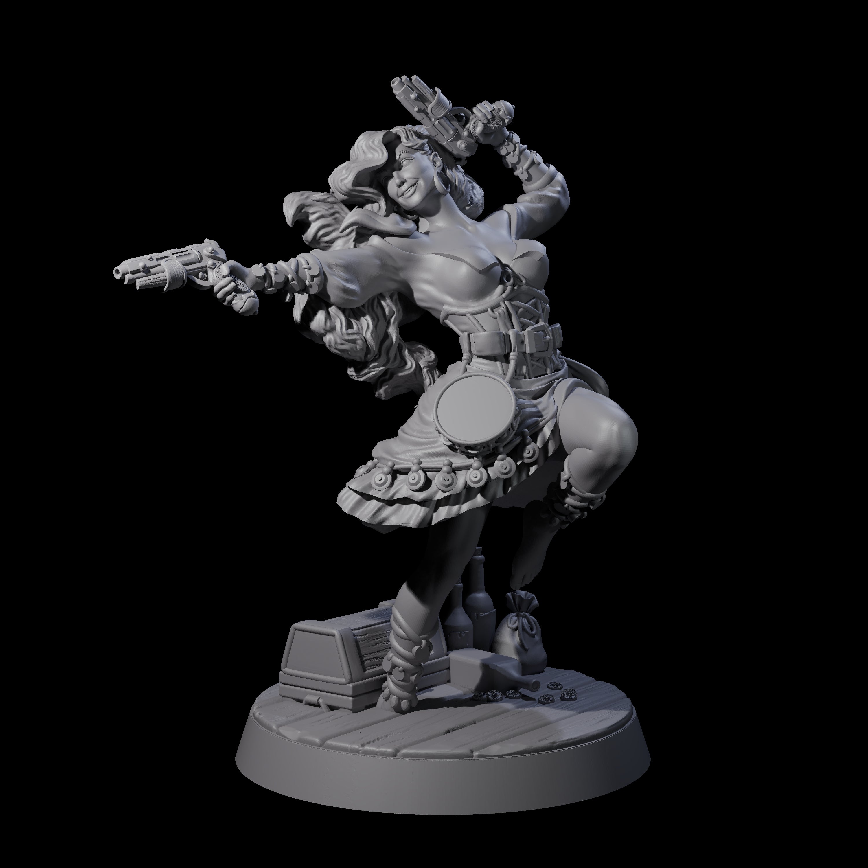 Leaping Swashbulker Maiden Miniature for Dungeons and Dragons, Pathfinder or other TTRPGs