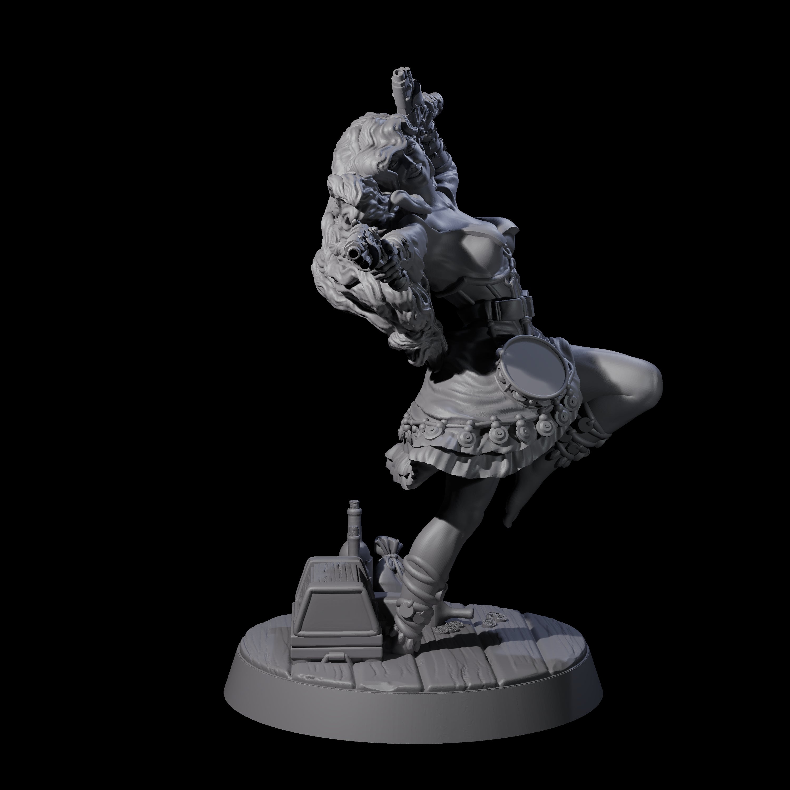 Leaping Swashbulker Maiden Miniature for Dungeons and Dragons, Pathfinder or other TTRPGs