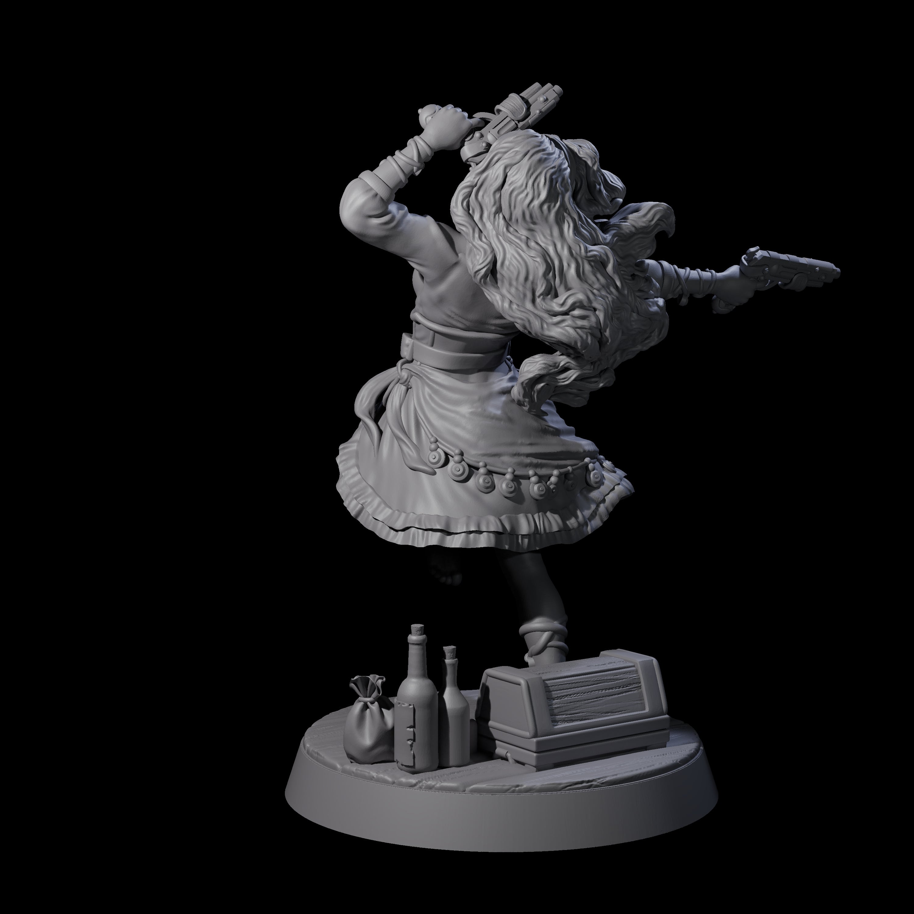 Leaping Swashbulker Maiden Miniature for Dungeons and Dragons, Pathfinder or other TTRPGs