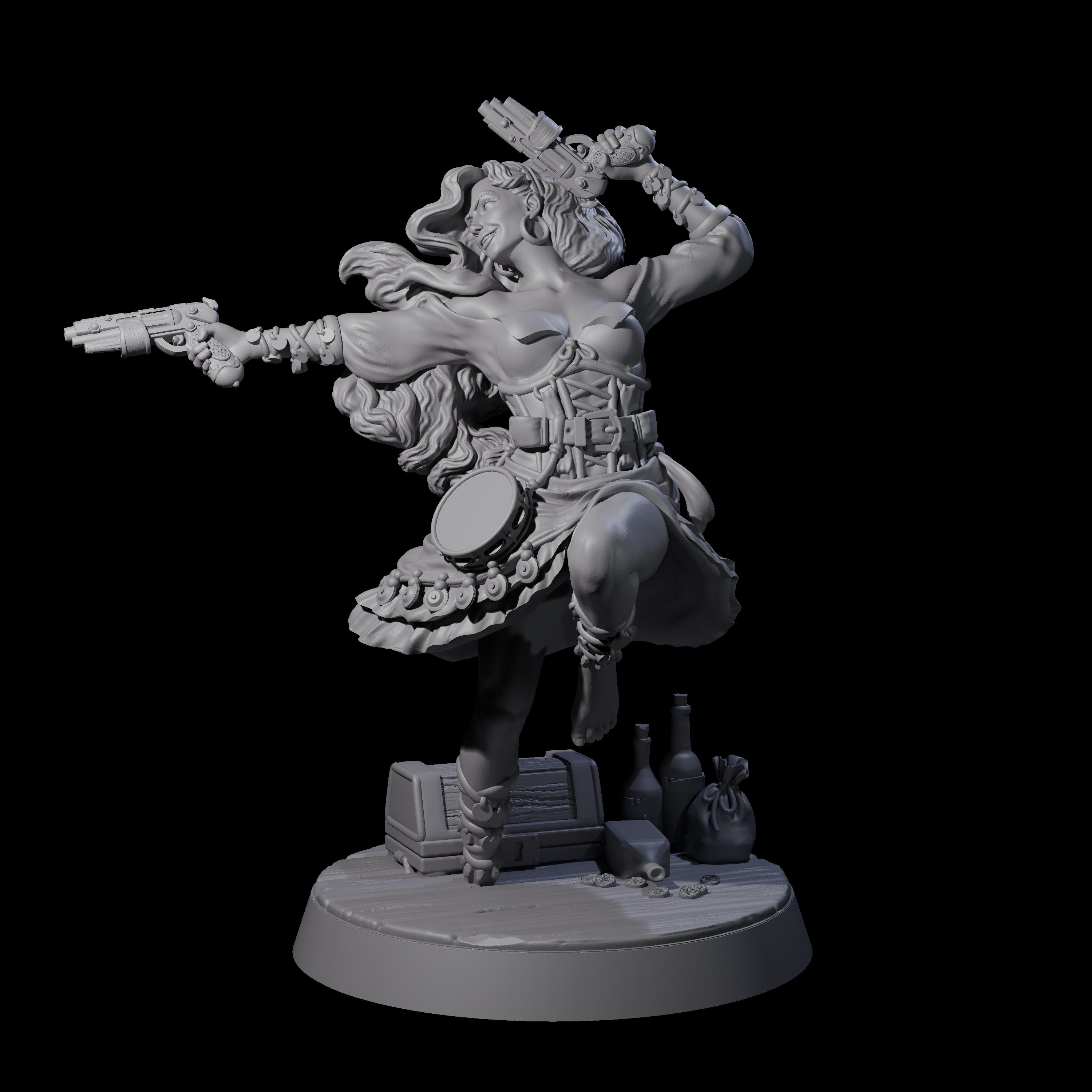 Leaping Swashbulker Maiden Miniature for Dungeons and Dragons, Pathfinder or other TTRPGs