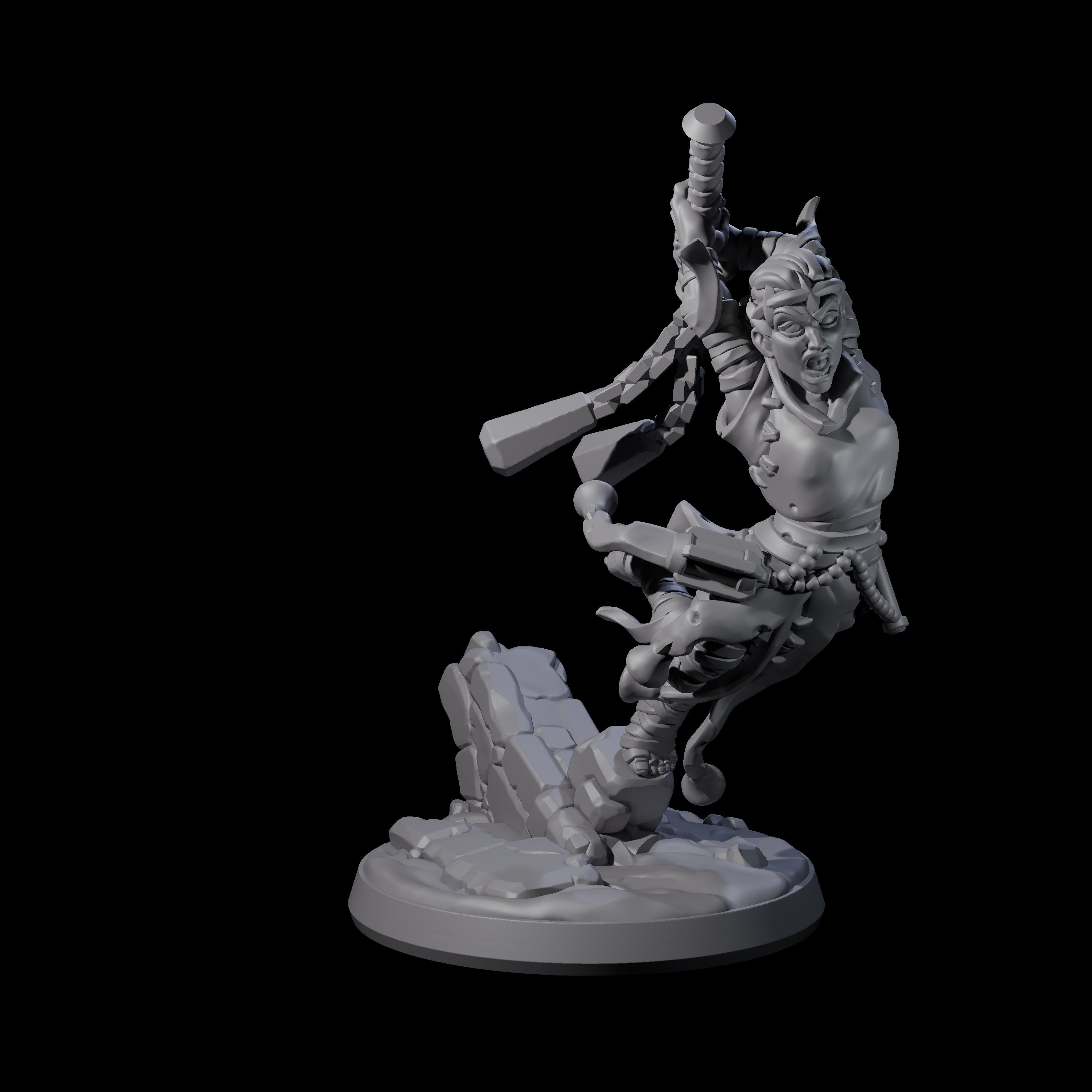 Leaping Warrior Priest Miniature for Dungeons and Dragons, Pathfinder or other TTRPGs