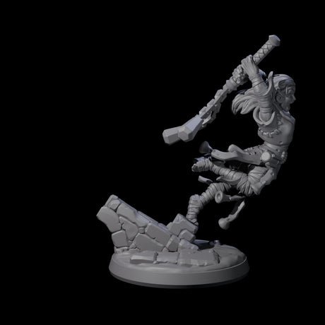 Leaping Warrior Priest Miniature for Dungeons and Dragons, Pathfinder or other TTRPGs
