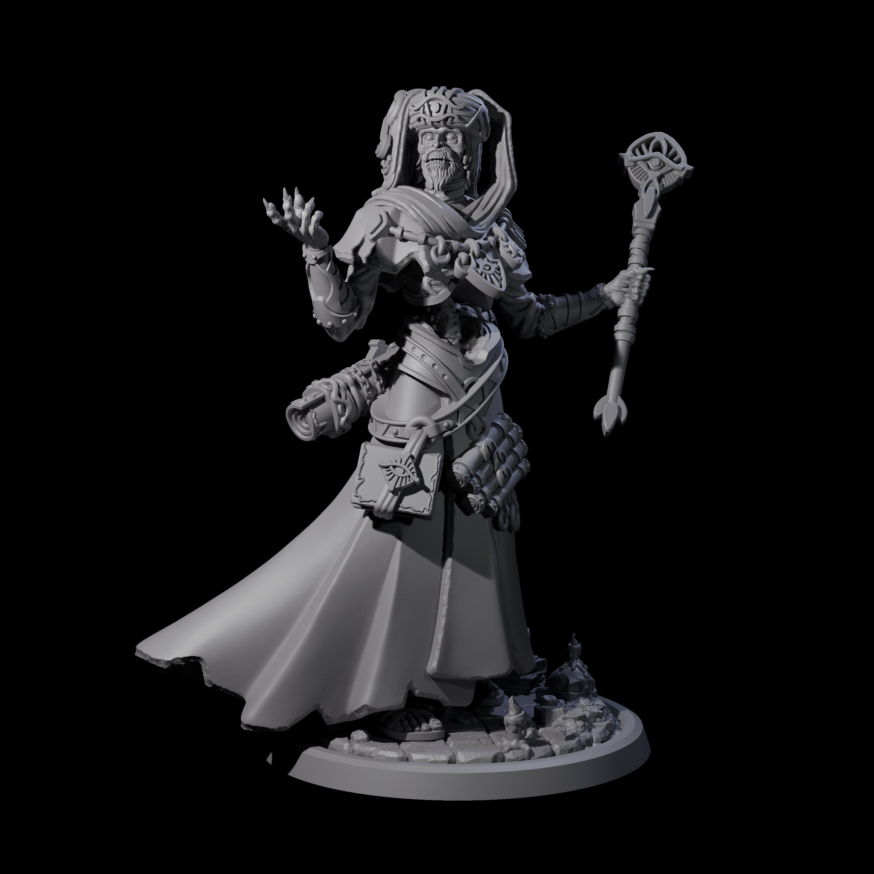 Learned Undead Scholar C Miniature for Dungeons and Dragons, Pathfinder or other TTRPGs