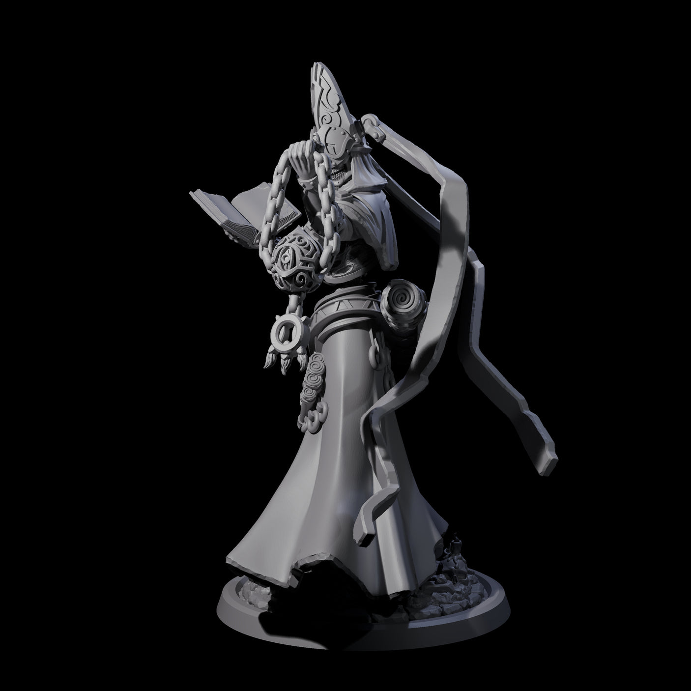 Learned Undead Scholar D Miniature for Dungeons and Dragons, Pathfinder or other TTRPGs