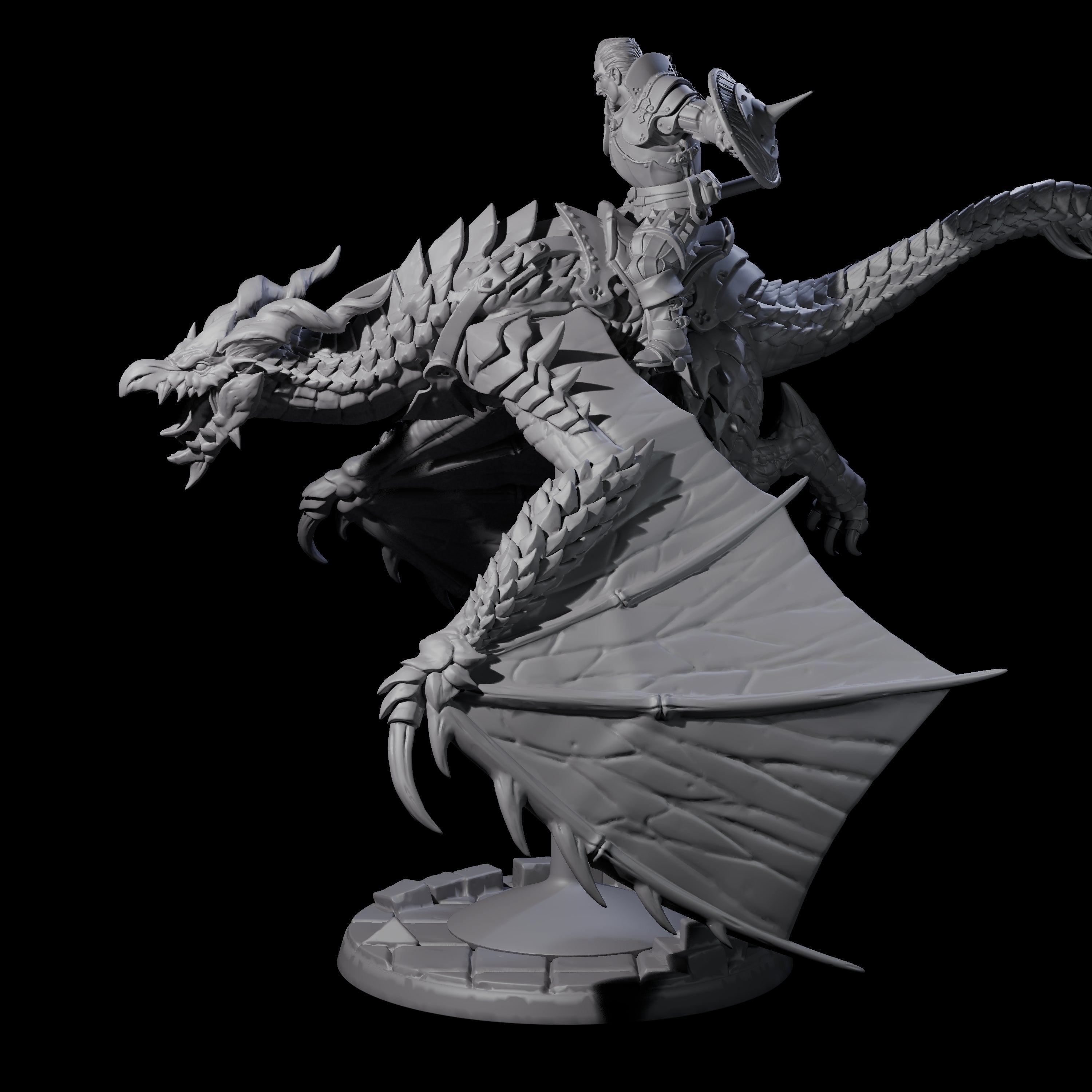 Lethal Wyvern Rider A Miniature for Dungeons and Dragons, Pathfinder or other TTRPGs