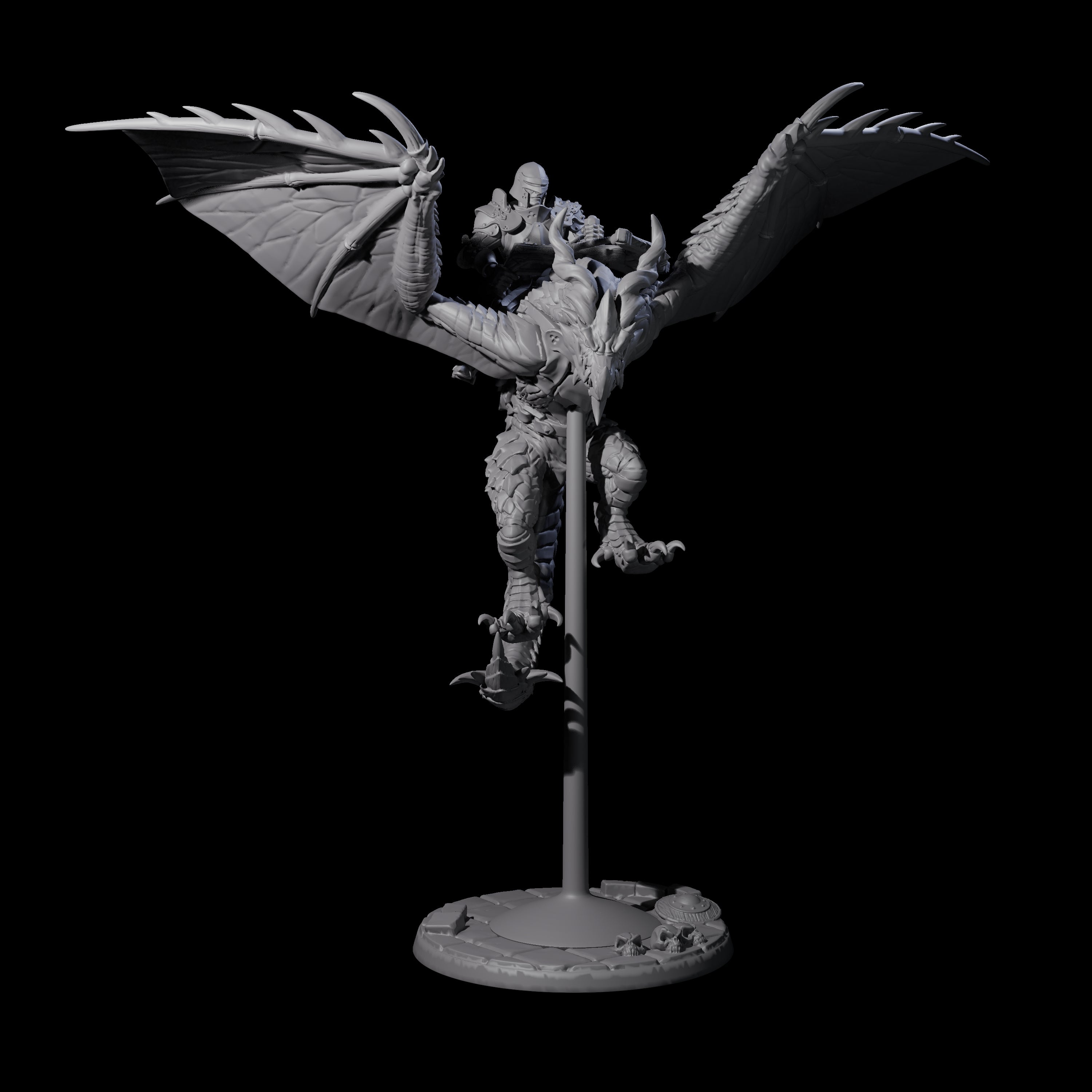 Lethal Wyvern Rider B Miniature for Dungeons and Dragons, Pathfinder or other TTRPGs