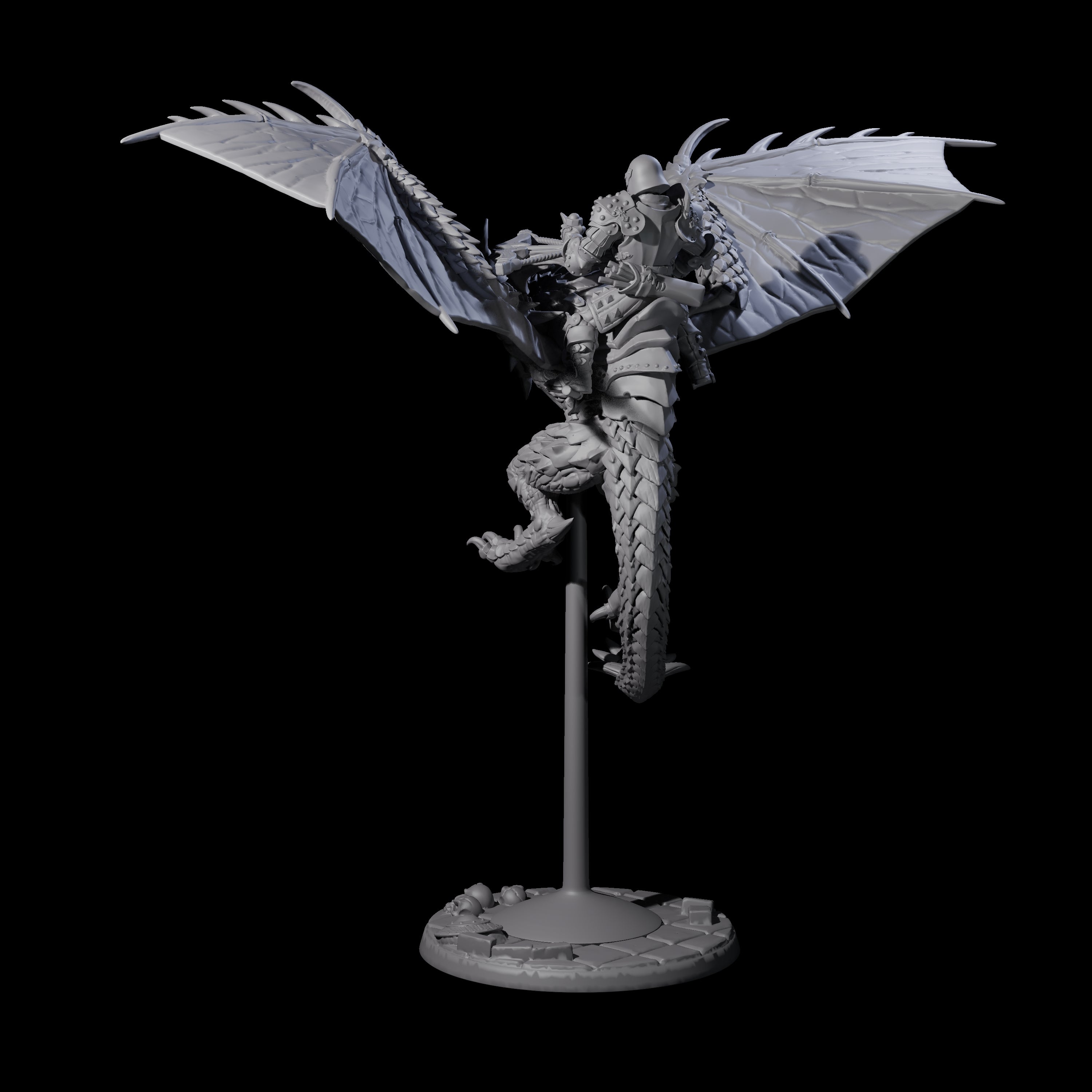 Lethal Wyvern Rider B Miniature for Dungeons and Dragons, Pathfinder or other TTRPGs