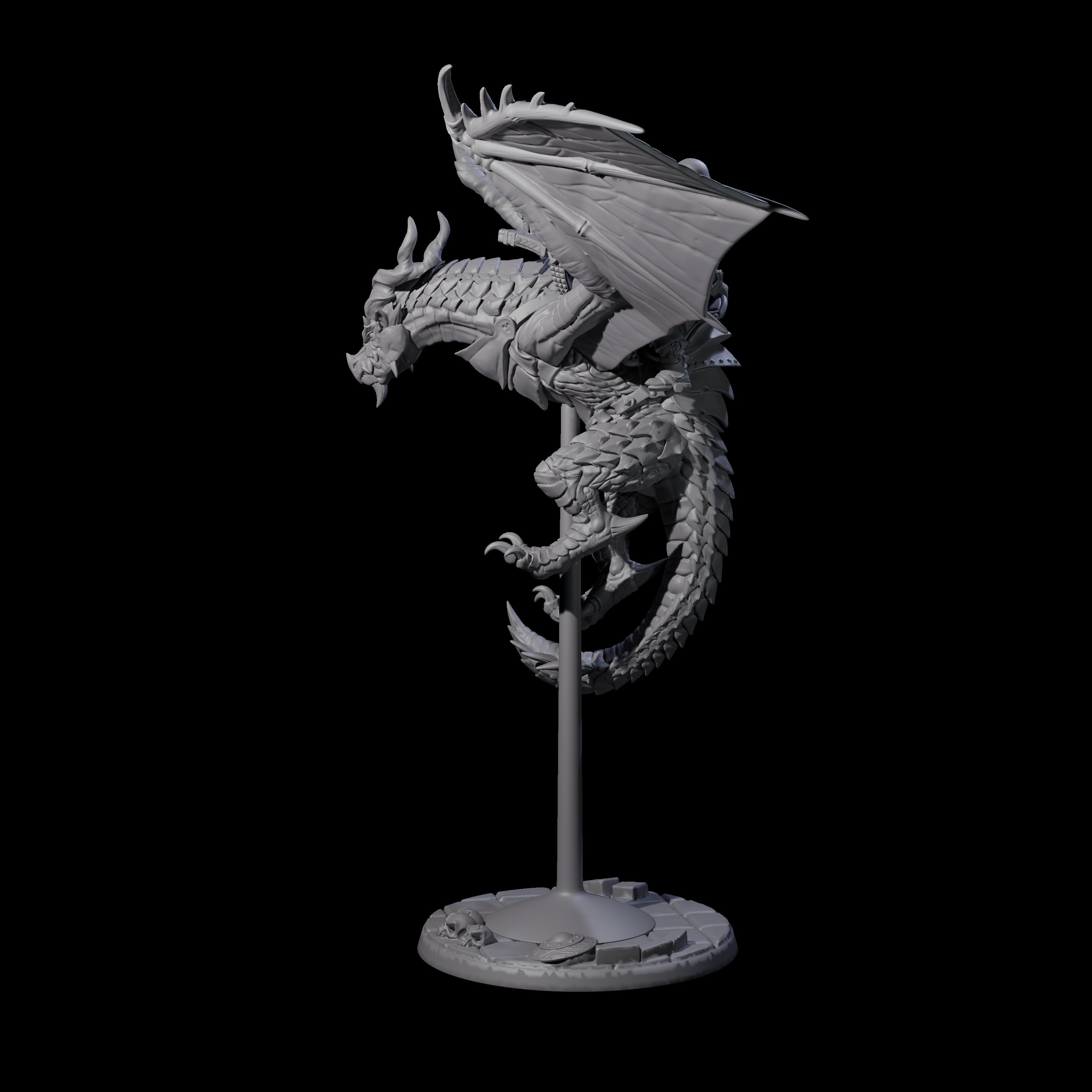 Lethal Wyvern Rider B Miniature for Dungeons and Dragons, Pathfinder or other TTRPGs