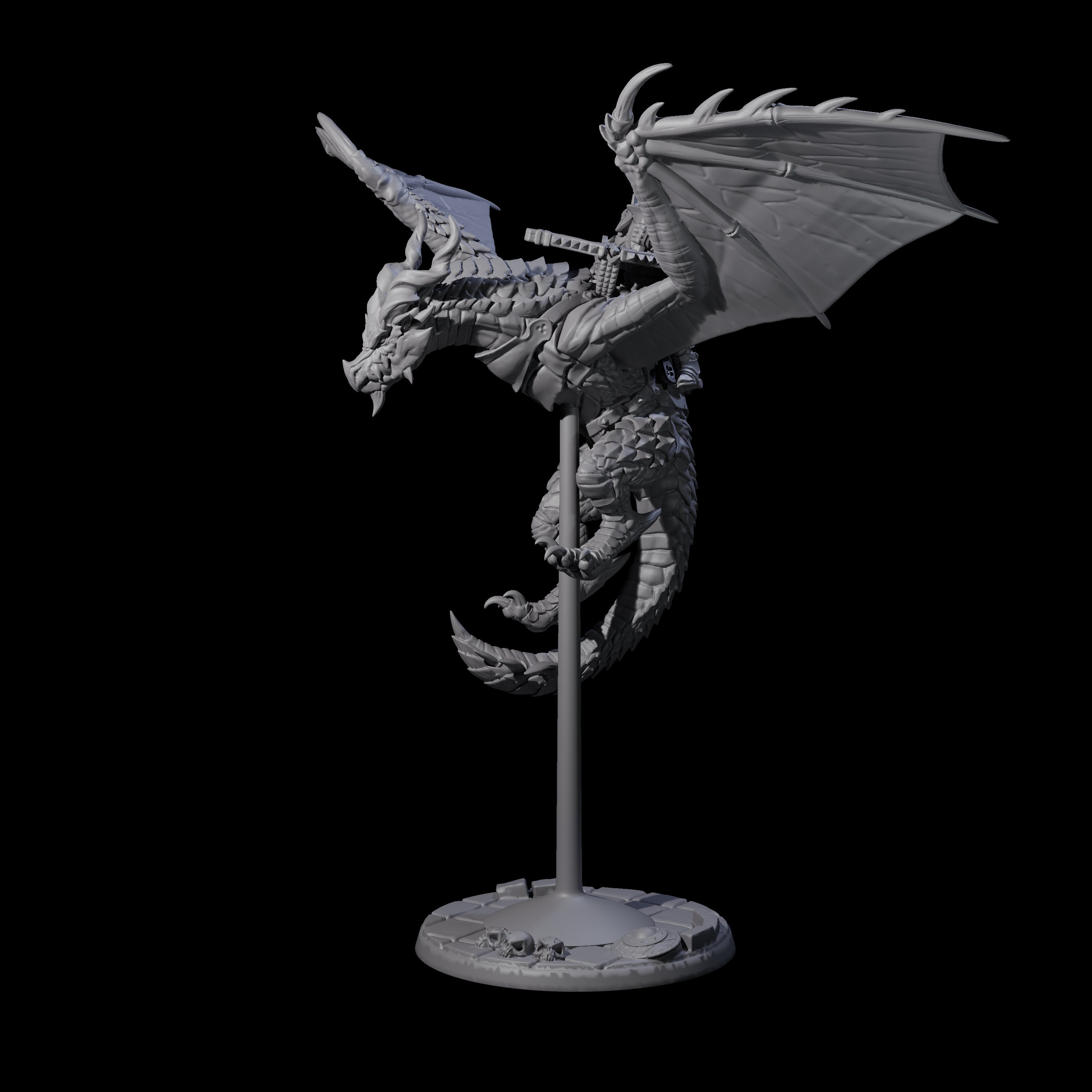 Lethal Wyvern Rider B Miniature for Dungeons and Dragons, Pathfinder or other TTRPGs