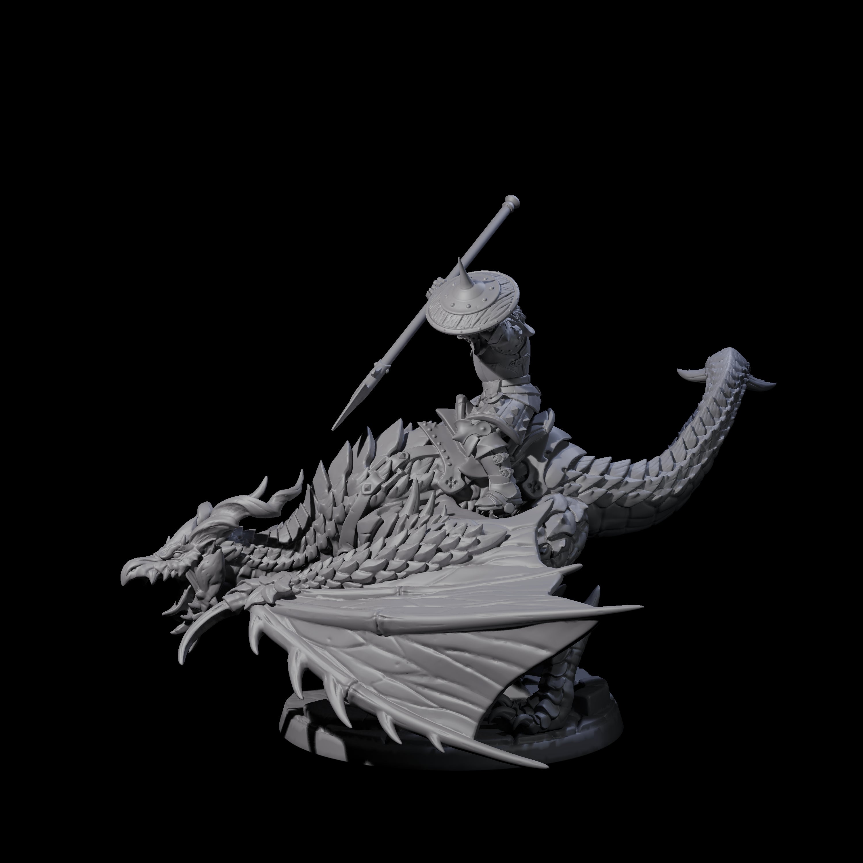 Lethal Wyvern Rider C Miniature for Dungeons and Dragons, Pathfinder or other TTRPGs