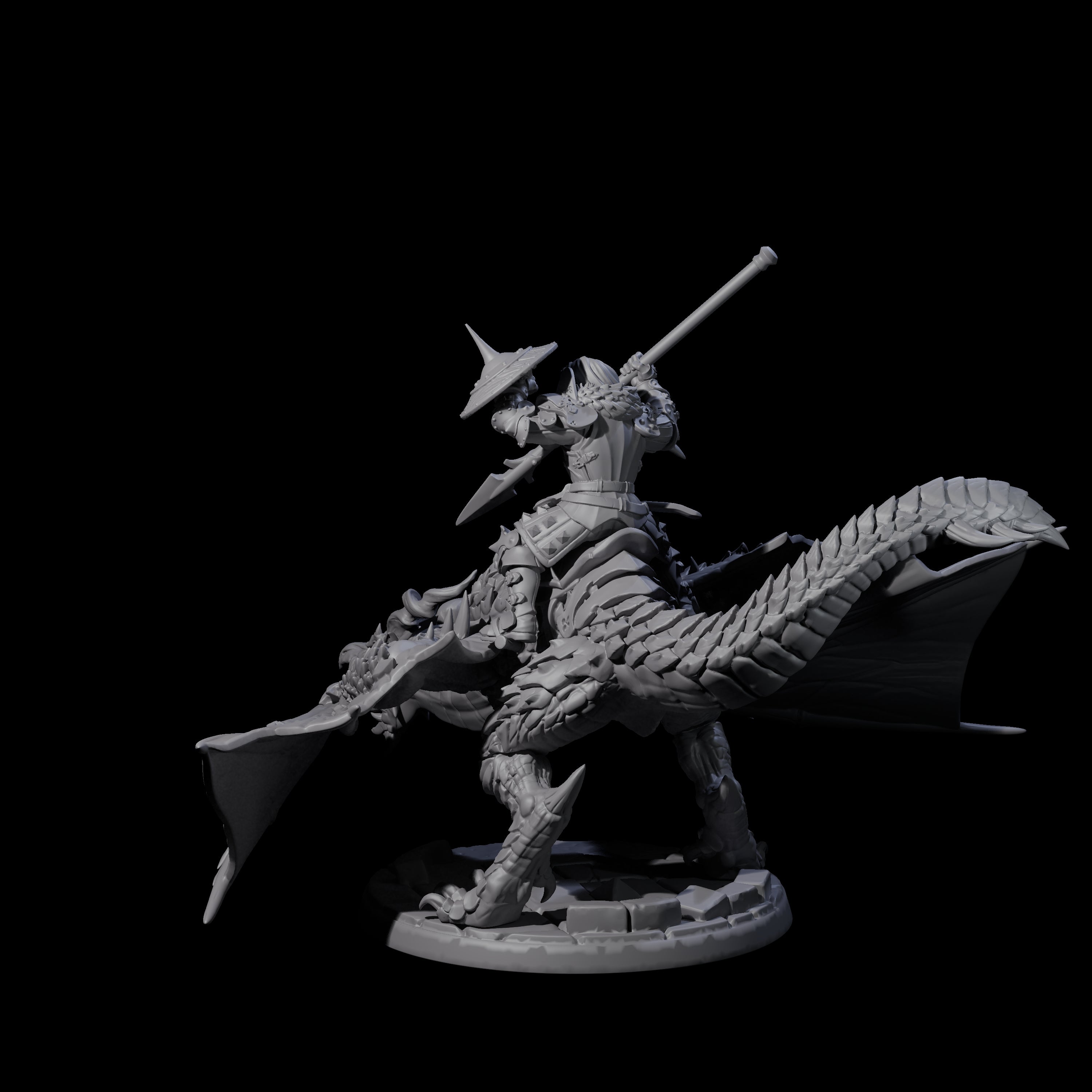 Lethal Wyvern Rider C Miniature for Dungeons and Dragons, Pathfinder or other TTRPGs