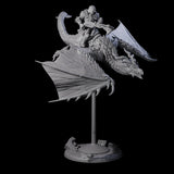 Lethal Wyvern Rider D Miniature for Dungeons and Dragons, Pathfinder or other TTRPGs