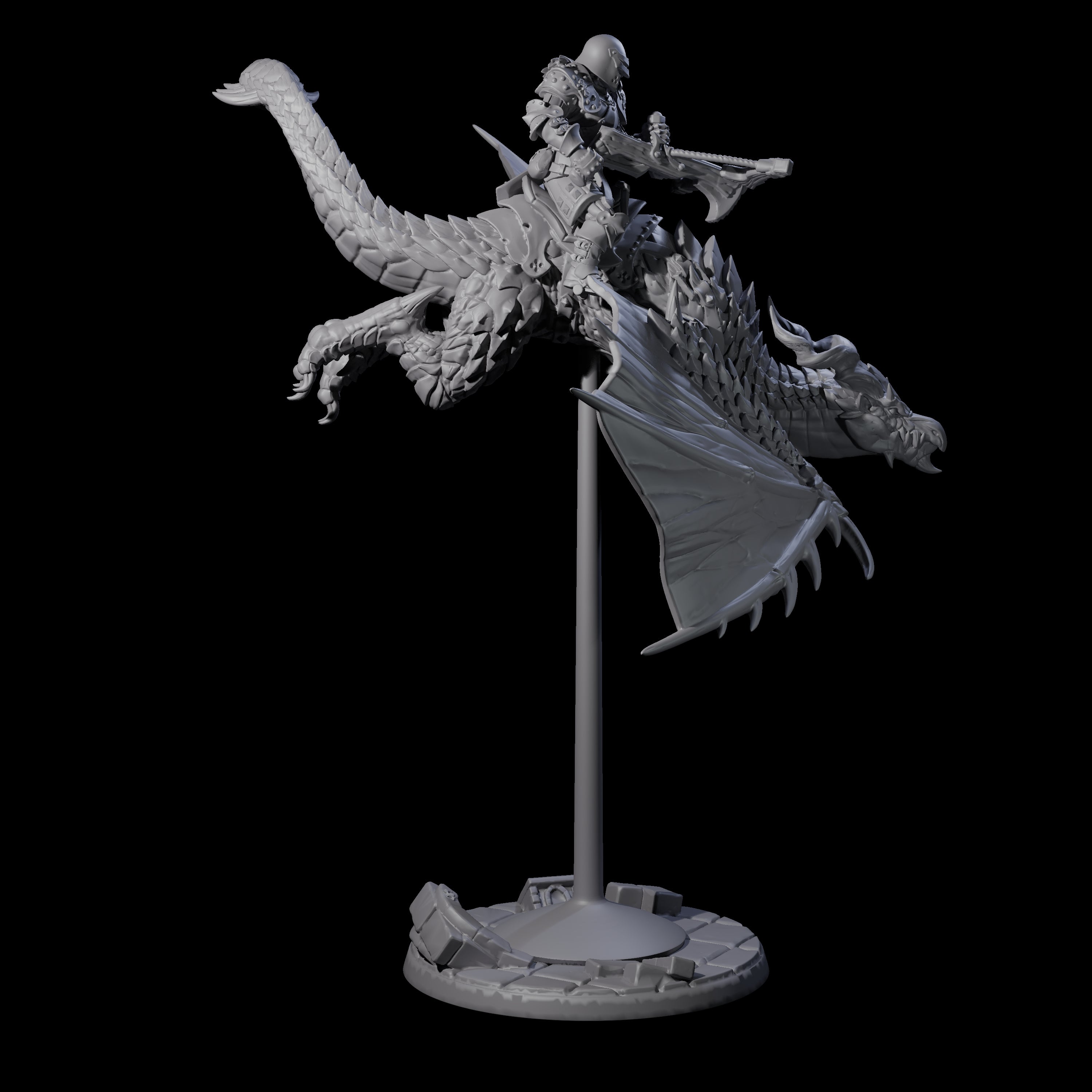 Lethal Wyvern Rider D Miniature for Dungeons and Dragons, Pathfinder or other TTRPGs