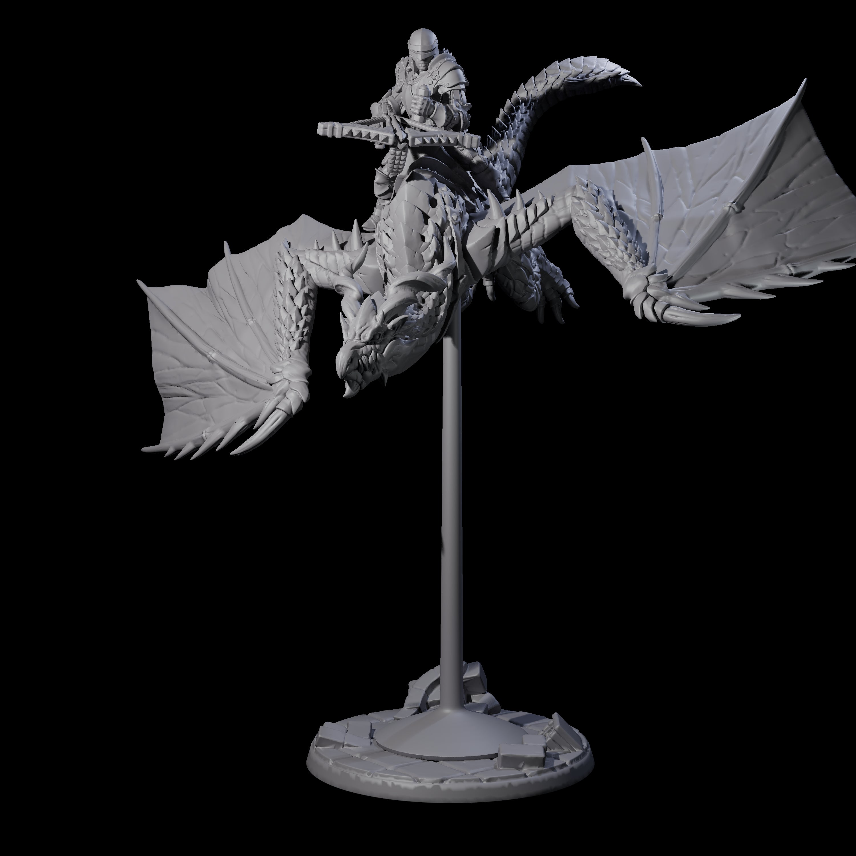 Lethal Wyvern Rider D Miniature for Dungeons and Dragons, Pathfinder or other TTRPGs