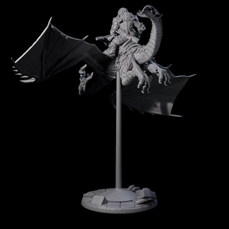 Lethal Wyvern Rider D Miniature for Dungeons and Dragons, Pathfinder or other TTRPGs