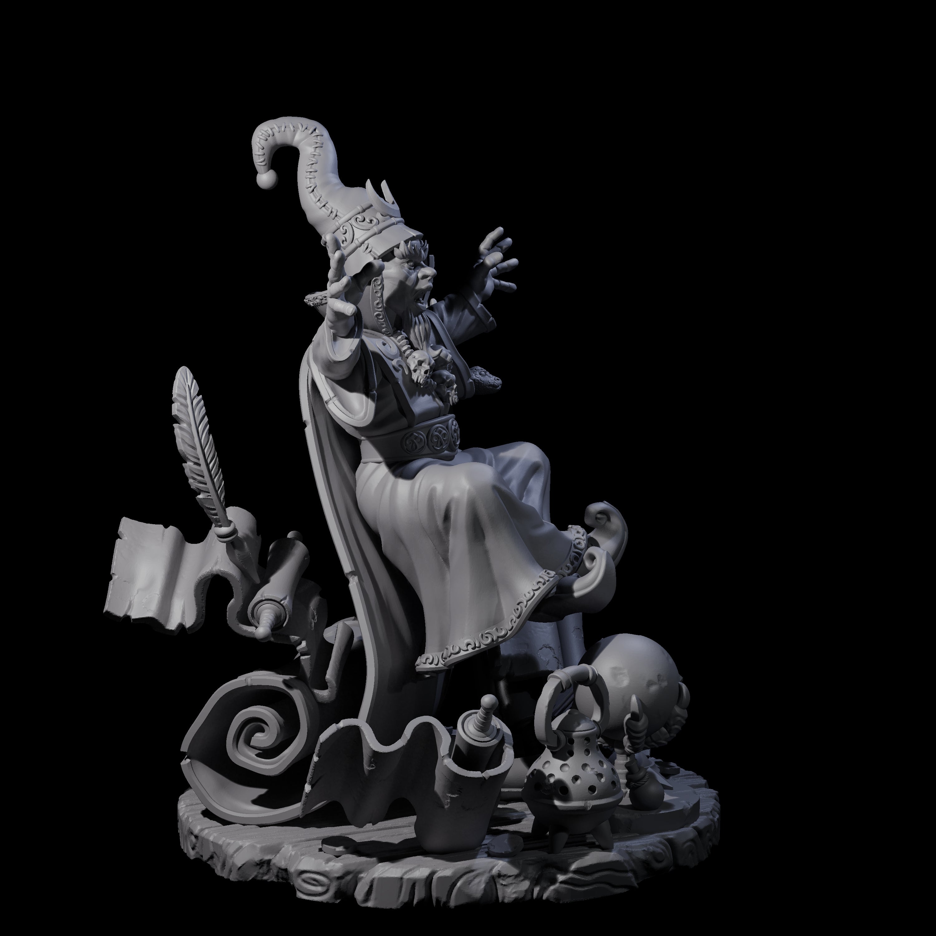 Levitating Gnome Wizard Miniature for Dungeons and Dragons, Pathfinder or other TTRPGs
