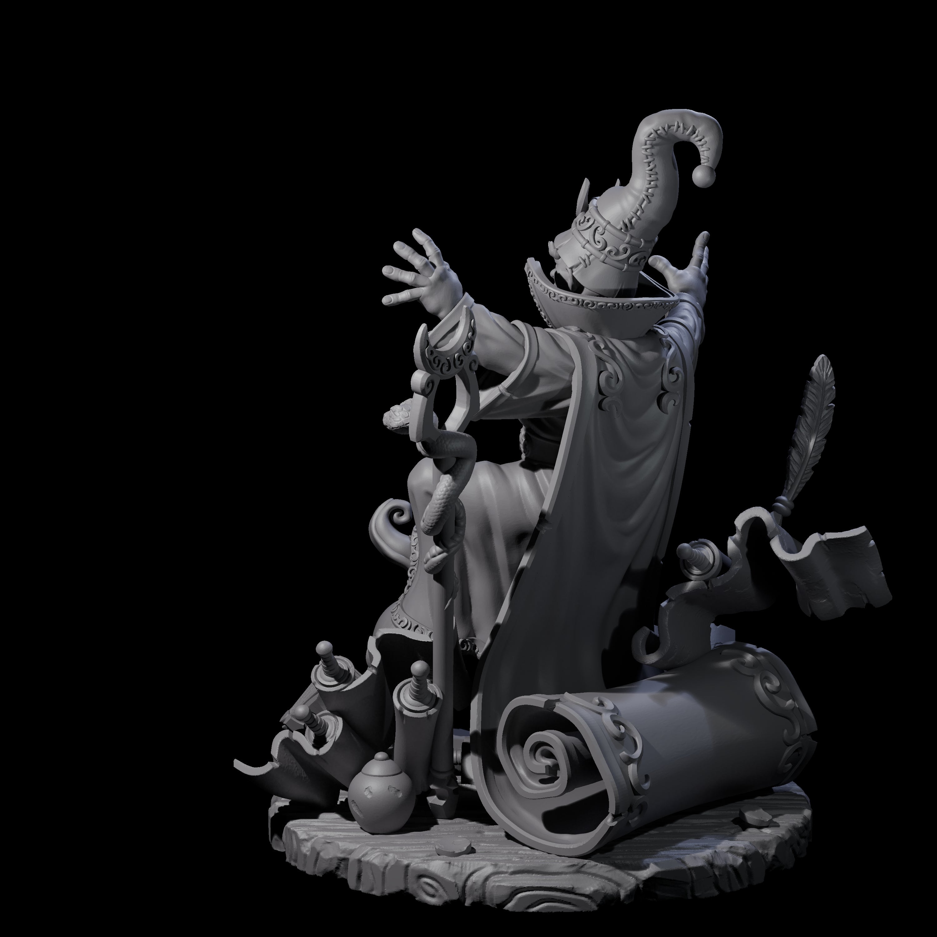 Levitating Gnome Wizard Miniature for Dungeons and Dragons, Pathfinder or other TTRPGs