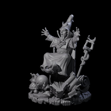 Levitating Gnome Wizard Miniature for Dungeons and Dragons, Pathfinder or other TTRPGs