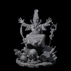 Levitating Gnome Wizard Miniature for Dungeons and Dragons, Pathfinder or other TTRPGs
