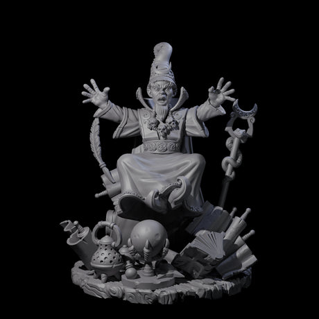 Levitating Gnome Wizard Miniature for Dungeons and Dragons, Pathfinder or other TTRPGs
