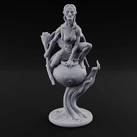 Levitating Hag Witch Miniature for Dungeons and Dragons, Pathfinder or other TTRPGs