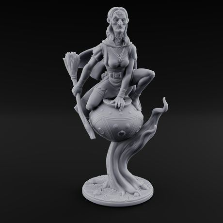 Levitating Hag Witch Miniature for Dungeons and Dragons, Pathfinder or other TTRPGs