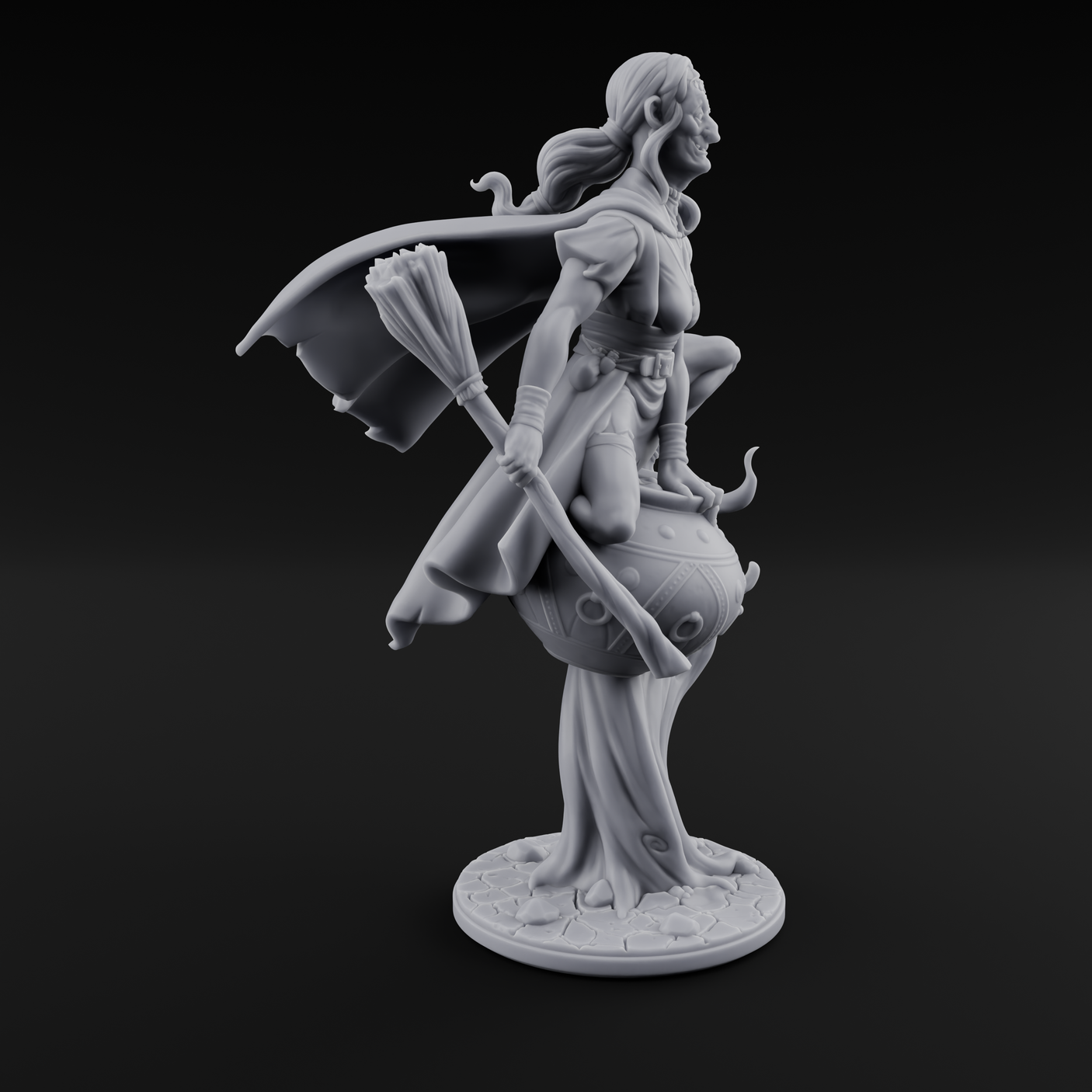 Levitating Hag Witch Miniature for Dungeons and Dragons, Pathfinder or other TTRPGs