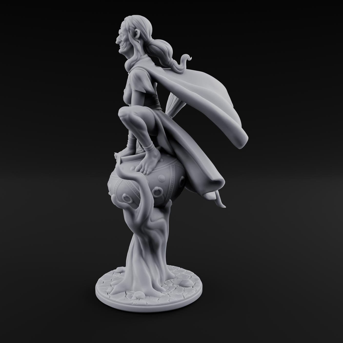 Levitating Hag Witch Miniature for Dungeons and Dragons, Pathfinder or other TTRPGs