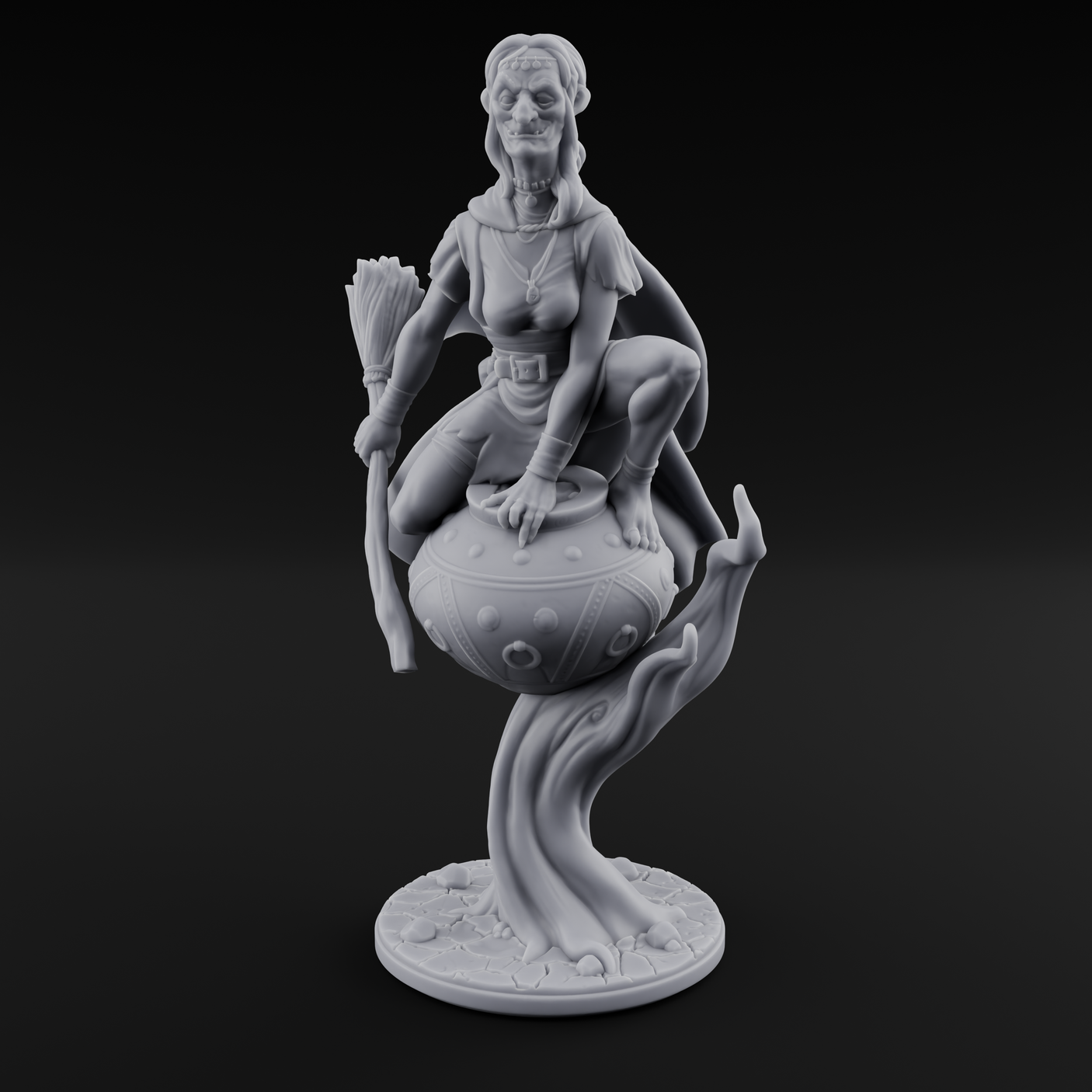 Levitating Hag Witch Miniature for Dungeons and Dragons, Pathfinder or other TTRPGs