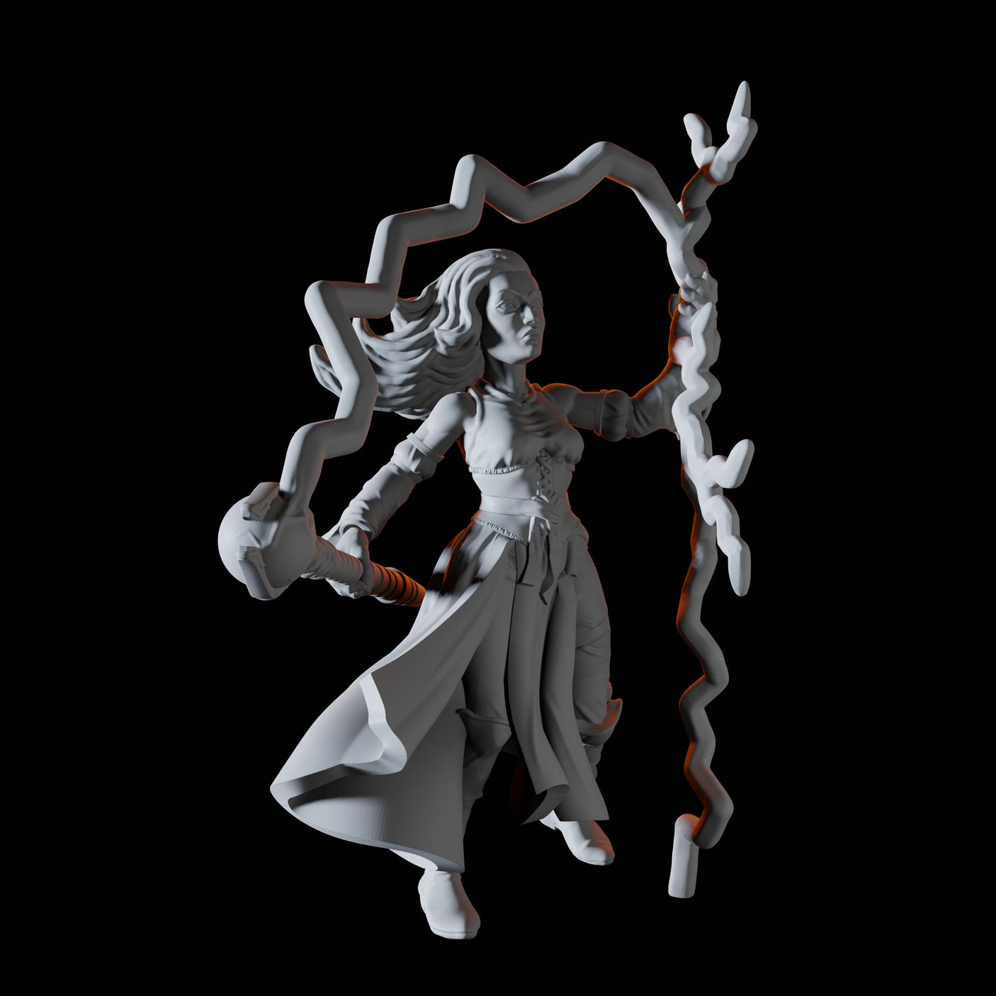 Lightning Mage Miniature for Dungeons and Dragons, Pathfinder or other TTRPGs