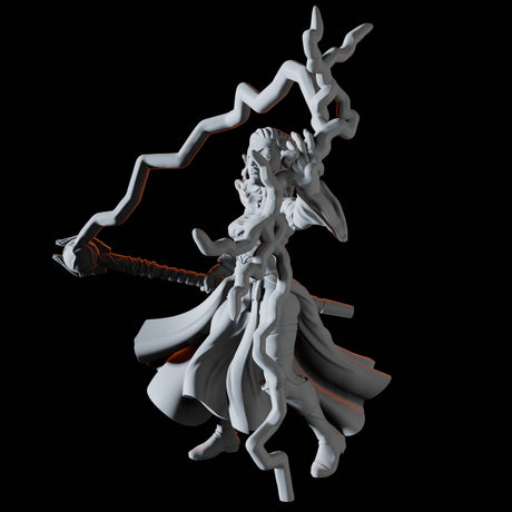 Lightning Mage Miniature for Dungeons and Dragons, Pathfinder or other TTRPGs