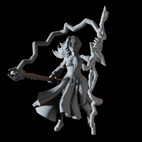 Lightning Mage Miniature for Dungeons and Dragons, Pathfinder or other TTRPGs