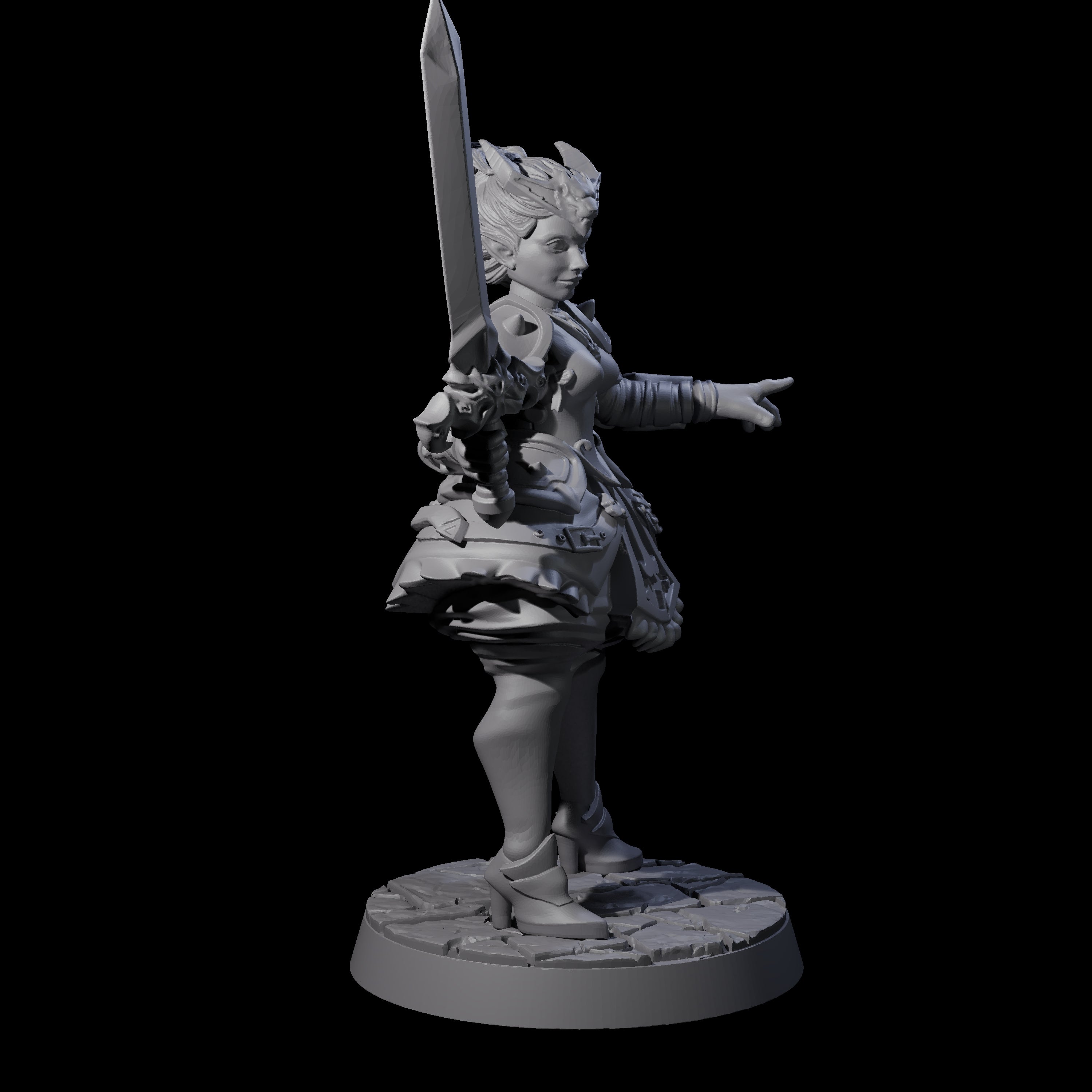 Lionheart Fighter Miniature for Dungeons and Dragons, Pathfinder or other TTRPGs
