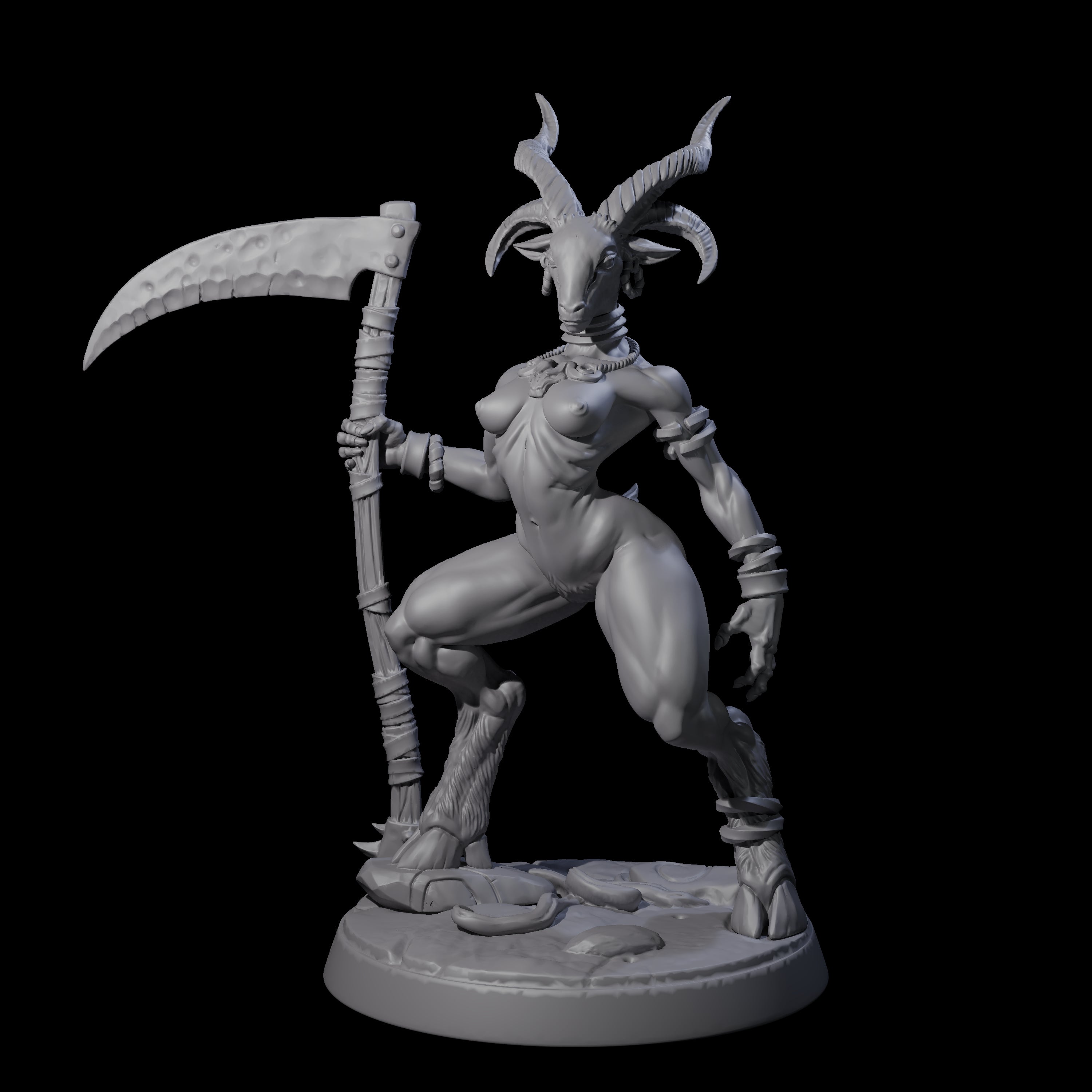 Lithe Beastwoman Miniature for Dungeons and Dragons, Pathfinder or other TTRPGs