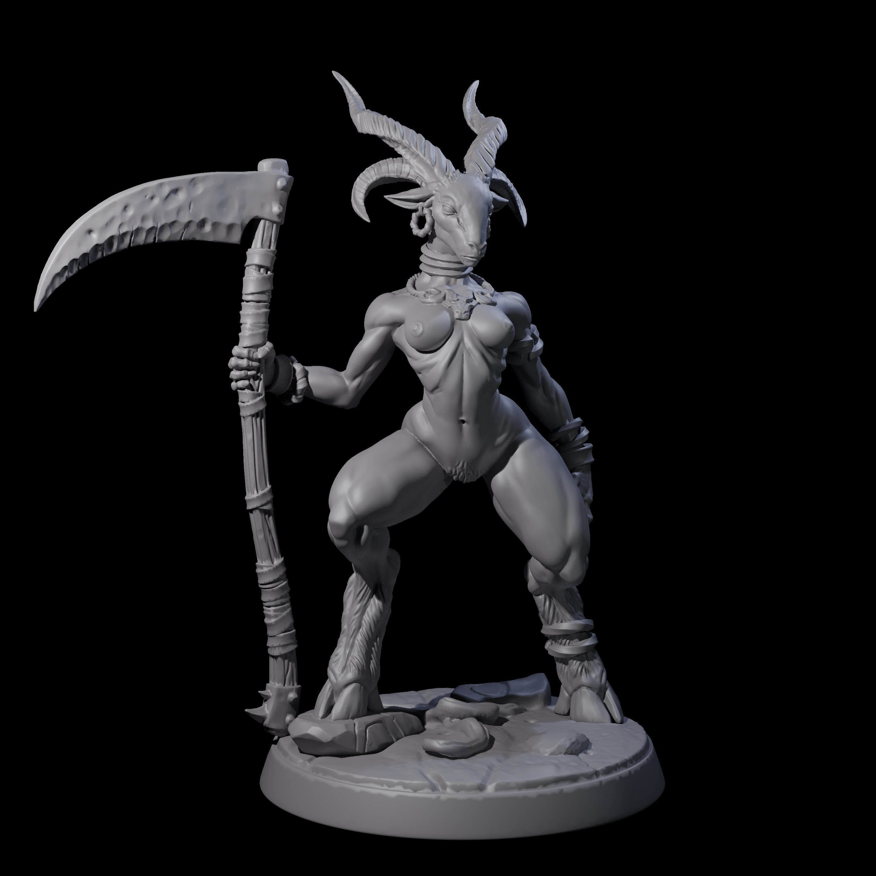 Lithe Beastwoman Miniature for Dungeons and Dragons, Pathfinder or other TTRPGs