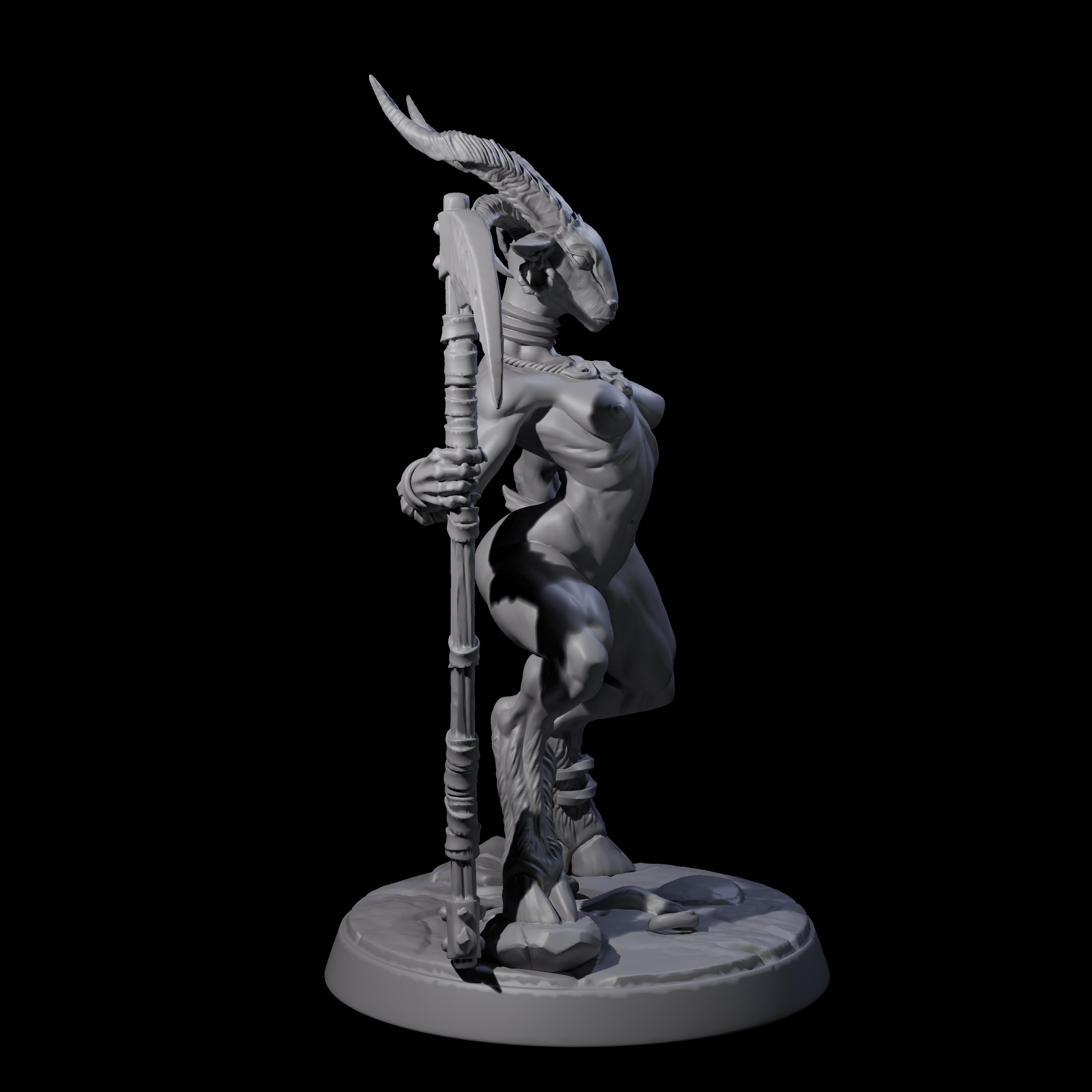 Lithe Beastwoman Miniature for Dungeons and Dragons, Pathfinder or other TTRPGs